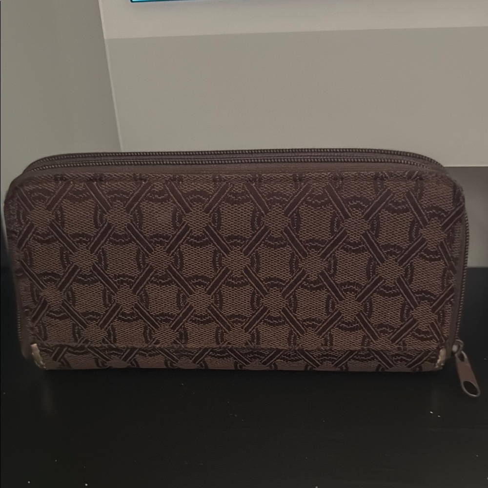 Designer Brown Patterned Wallet - Picture 2 of 5